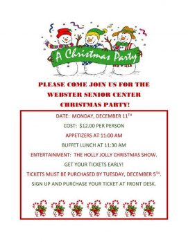 Webster Senior Center Christmas Party @ Webster Senior Center